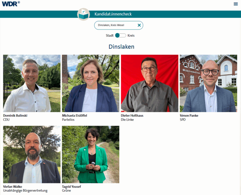 Kandidat:innencheck des WDR  mit Dr. Tagrid Yousef